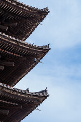 Fototapeta na wymiar Close up of a pagoda in Kyoto