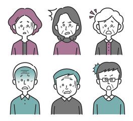 シニア世代男女のセット　困り顔