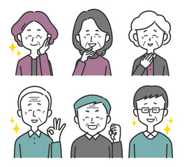 シニア世代男女のセット　笑顔