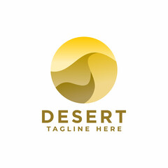 Desert Logo Template. Desert Logotype Isolated. Desert Vector Illustration.