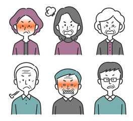 シニア世代男女のセット　怒り顔