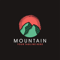 Mountain Logo Template. Vector Illustrator
