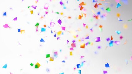 白色の背景にカラフルな紙吹雪。背景画像。