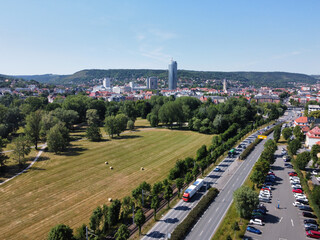 City view of the city of Jena in East Germany