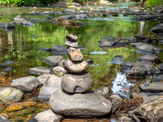 Fototapeta na wymiar balance stones in the water
