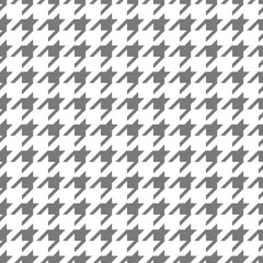 Geometric black and white seamless pattern with pied-de-poule ornament. Monochrome graphic repeating design. Modern minimalist stylish squared background. Vector chequered motif for fabric, textile