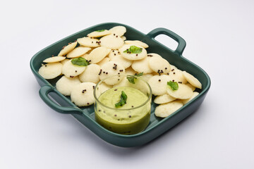 Mini idli is the smaller version of soft and spongy round shaped steamed regular rice idli, also...