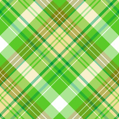 Seamless pattern in lovely green, yellow and white colors for plaid, fabric, textile, clothes, tablecloth and other things. Vector image. 2