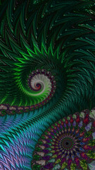 Artistic and imaginative digitally designed abstract 3D fractal background