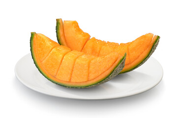 皿に盛られた、カットしたメロン