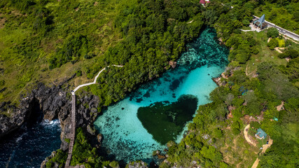 view of the river of blue lagoon on Indonesia