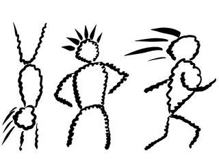 Stick figure sporty stands