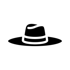 elegant hat glyph icon vector. elegant hat sign. isolated symbol illustration