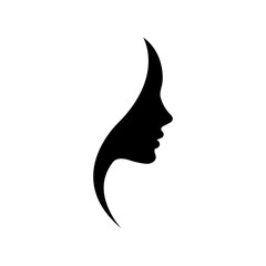 Beauty girl face icon vector.