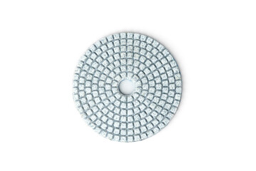 Diamond flexible abrasive disc for grinding machine isolated on white background.