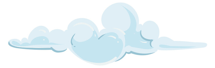 Blue cloud. Weather symbol. Sky decorative element