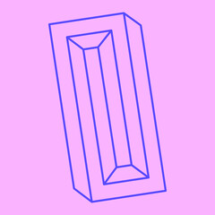 Impossible shape, optical illusion logo, vector. Optical art object. Geometric figure.