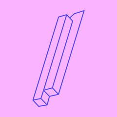 Impossible shapes. Sacred geometry figures. Optical illusion. Abstract eternal geometric objects. Impossible endless outline. Optical art. Impossible geometry shape on a pink background.