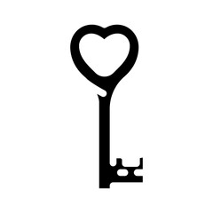 heart key wedding key glyph icon vector. heart key wedding key sign. isolated symbol illustration