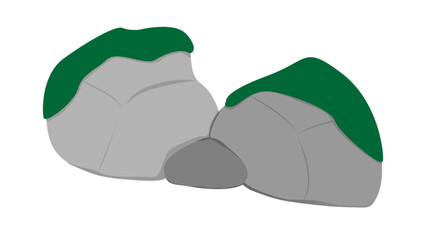 grey stones with moss