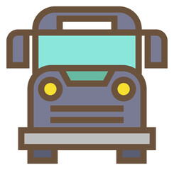 Bus icon. Passenger city transport front view