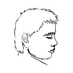 Portrait illustration. Sketch of a man. Hand-drawn face line