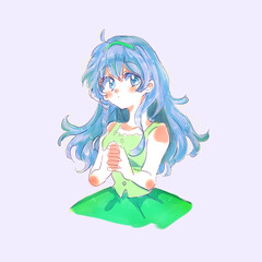 ロングヘアの女の子　