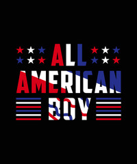 4th July of America T-Shirt Design. Ready to print for apparel, poster, illustration. Modern, simple, lettering.