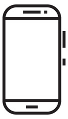 Smartphone icon. Black line phone screen symbol