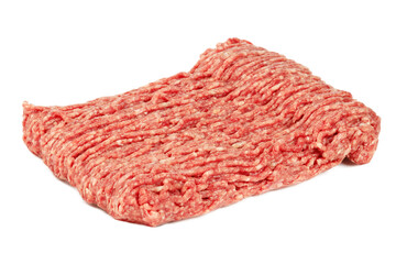 Meat ground beef on a white background.