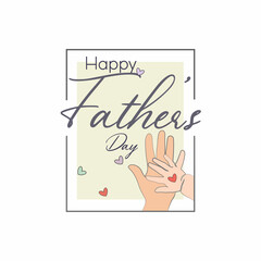 Father And Child Love Dad Holding Baby's Hand Fathers Day Line Art Illustration