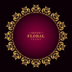 Awesome golden ornamental floral frame background