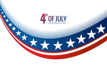 Creative 4th of july american flag style wave background