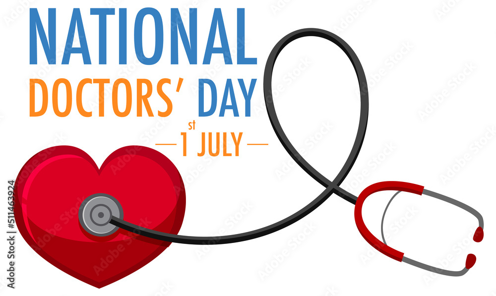 Sticker National doctor day in July logo