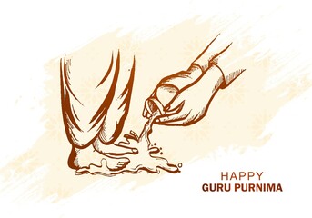Hand draw sketch on honoring celebration guru purnima card background