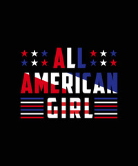 4th July of America T-Shirt Design. Ready to print for apparel, poster, illustration. Modern, simple, lettering.
