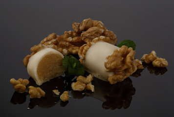 chocolates with marzipan and walnuts