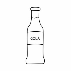 Single soda or cola line icon in linear style isolated on white background. Pictogram symbol and illustration for logo. Thin black line vector.