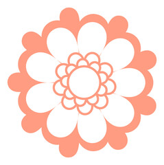 Round floral element. Blossom logo. Botany symbol