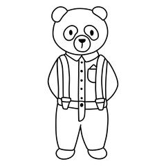 cartoon daddy panda, super dad panda, Father day concept