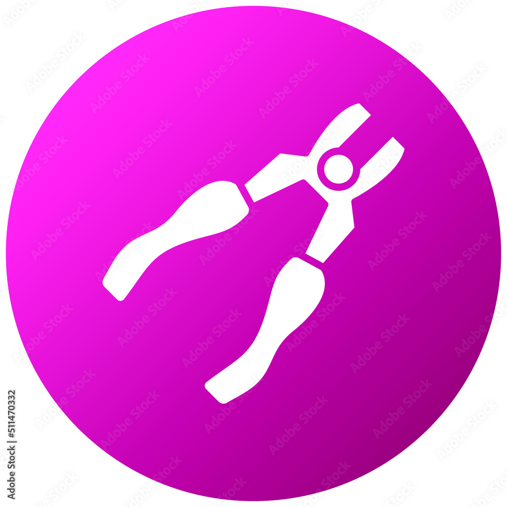 Sticker Pliers Icon Style