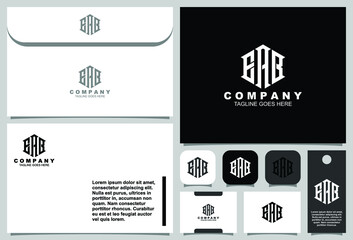 Creative letter monogram logo design with stationery template