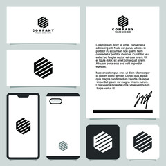 Creative letter monogram logo design with stationery template