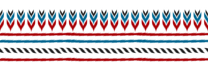 Border ethnic ikat pattern art. Fabric Indian style. Geometric striped oriental. Design for background, illustration, fabric, clothing, textile, print, batik, embroidery.