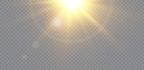 Fototapeta premium Vector transparent sunlight special lens flare light effect