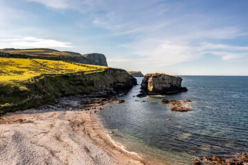 Aerial view of the Great Pollet Sea Arch, Fanad Peninsula, County Donegal, Ireland