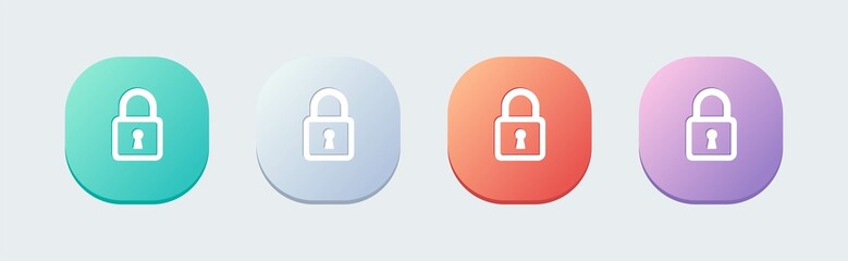 Locked line icon in flat design style. Padlock vector icon.
