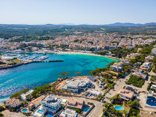 Fototapeta na wymiar Port of Porto Cristo in Mallorca, Drone Photo