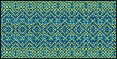 Multicolor truchet tiling connections illustration