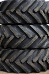 New rubber on the loader, rubber for the tractor. New rubber.